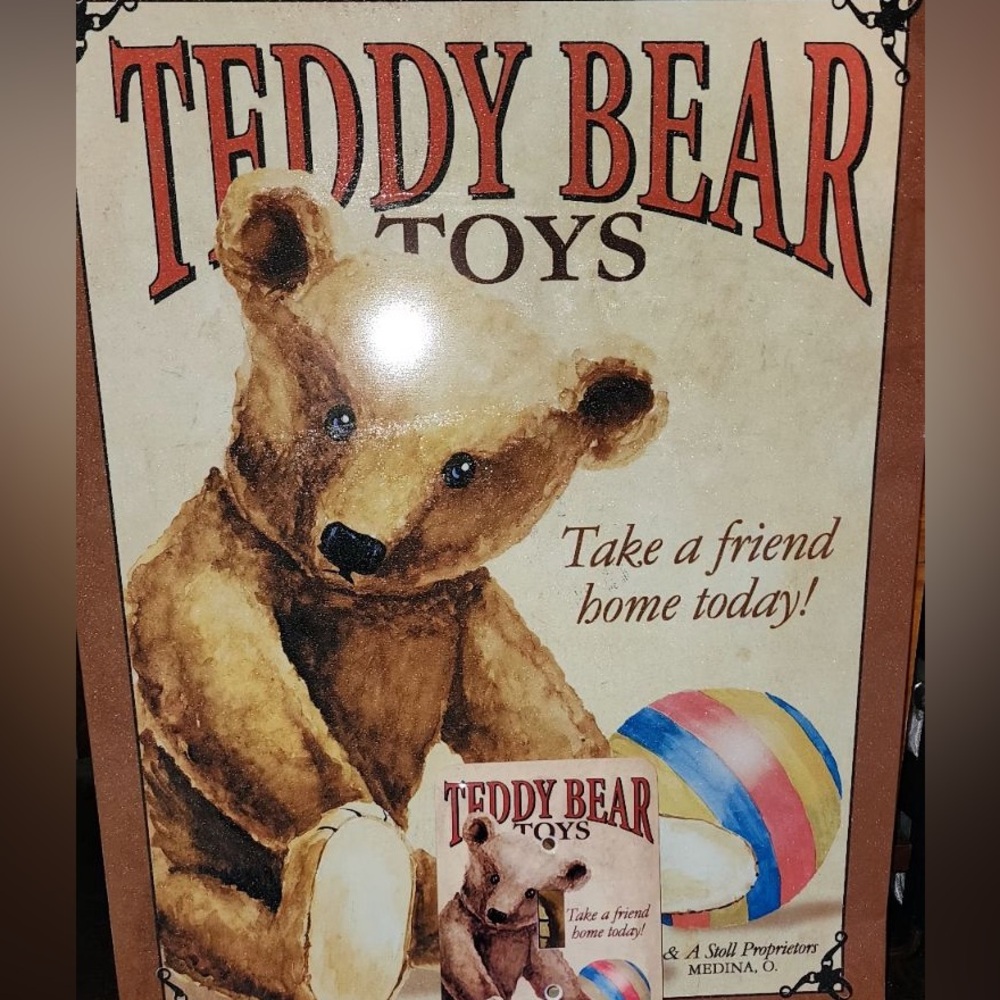 Teddy Bear Metal sign & Switch plate